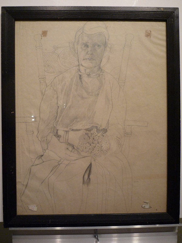 Study - Woman with Flowers by Tom Phillips, Image 1.