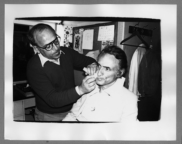Rivers, Larry and Unidentified Man/Make up Artist by Andy Warhol
