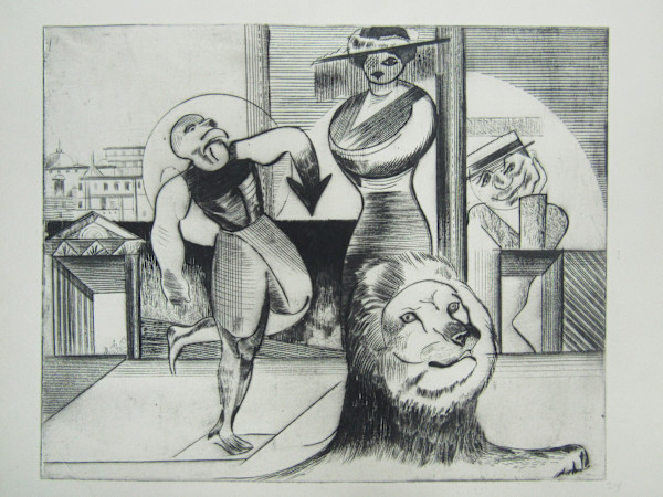Szene mit Löwe (Scene with Lion) by Wilhem Hopfner, Image 1.