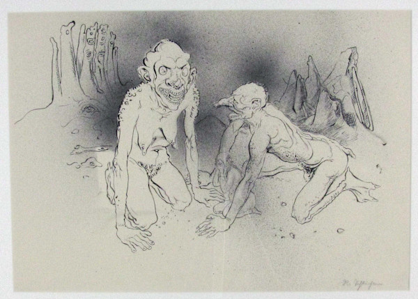 Zwei Dämanen und ein Weinendes weib by Rudolf Schlichter, Image 1.