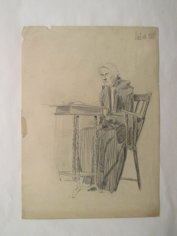 Seated Woman Reading by Evelyn Guhr Sweeney