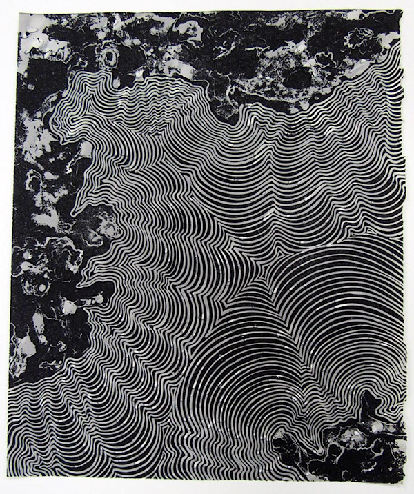 Black Lines On Gray Meteor by Barbara Takenaga