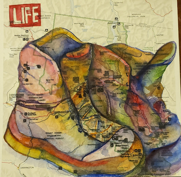Stehekin Boots on Map - Life by Jan Somers