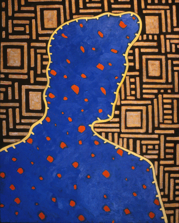 Blue Woman with Gold Stripes by Francis Pavy