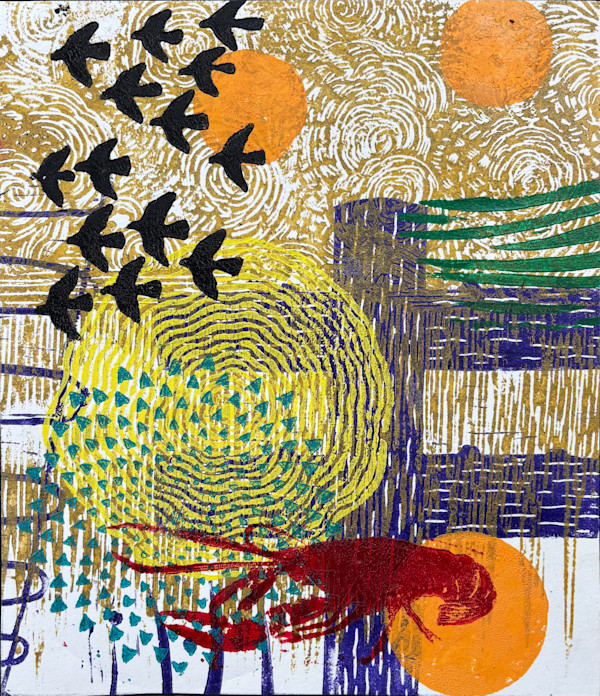 Gold Thunderhead with Flock and Crawfish by Francis Pavy