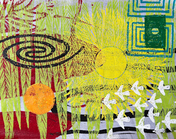 Roosting flock and willows in the Sun by Francis Pavy