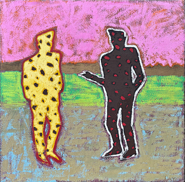 Confrontation between two men by Francis Pavy