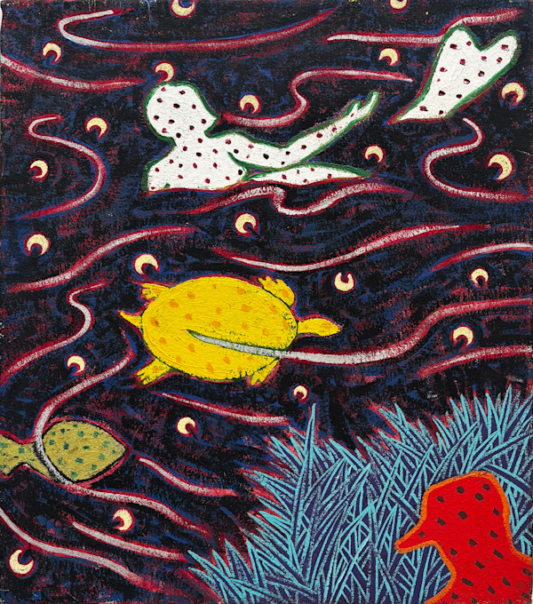Mermaid and Turtle Watched by a Fisherman by Francis Pavy, Image 1.
