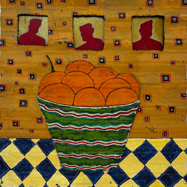 Bowl of Oranges with 3 Ancestors by Francis Pavy, Image 1.