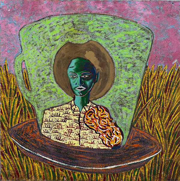 Coffee Cup Cowboy Fiddler by Francis Pavy, Image 1.