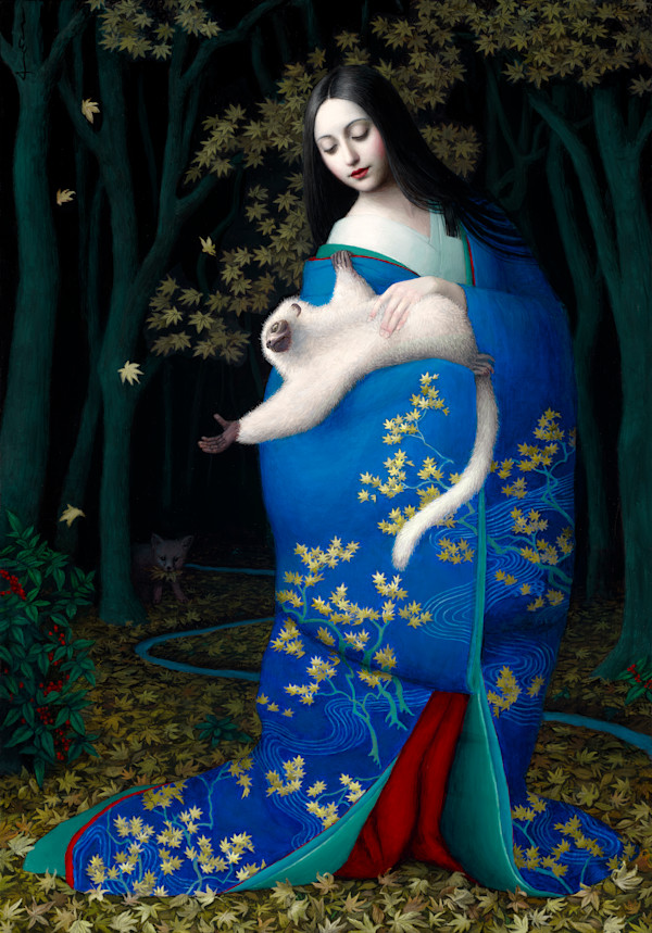The Lady with a Silky Sifaka by Chie Yoshii