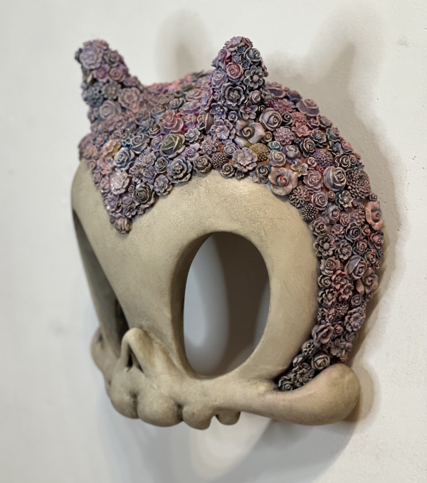 Lavender Flora Skull Mask by Kathie Olivas