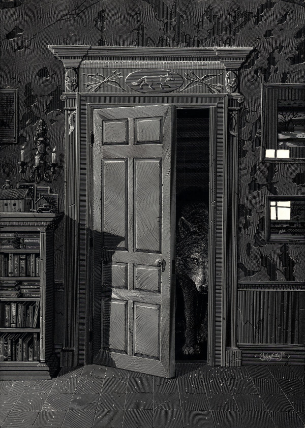 V. It watched through the doorway, a silent observer by Calvin Laituri