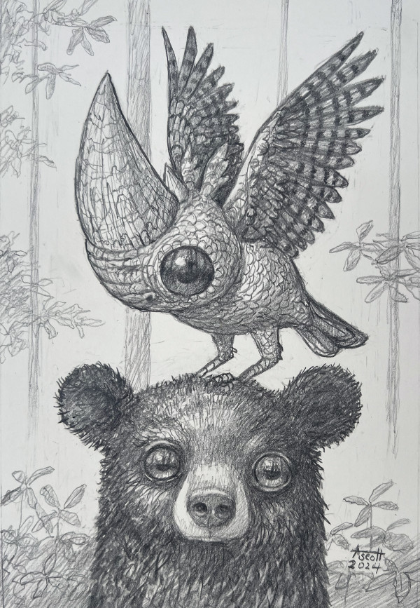 Bear And Horned Bunting by Thomas Ascott