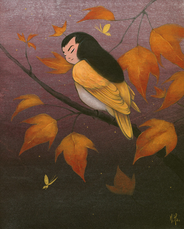 Goldfinch and Maple (autumn) by Martin Hsu