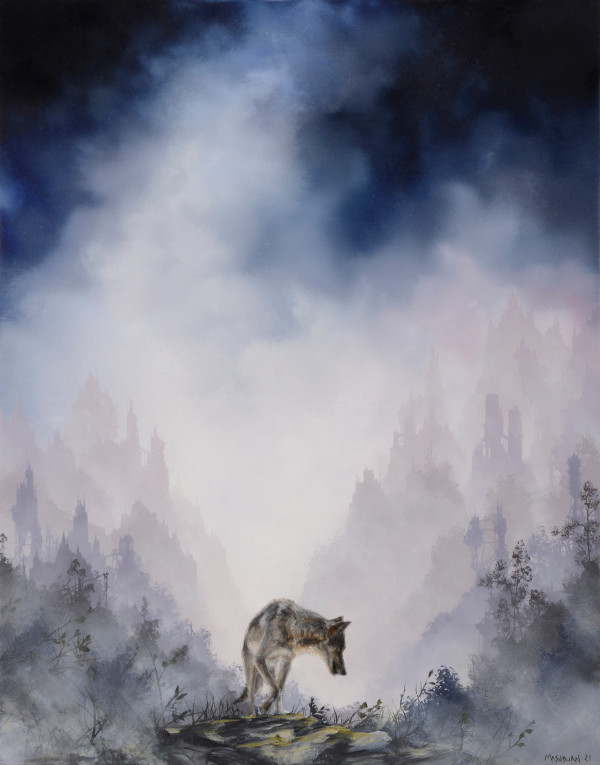 Gray Wolf on Rocks by Brian Mashburn
