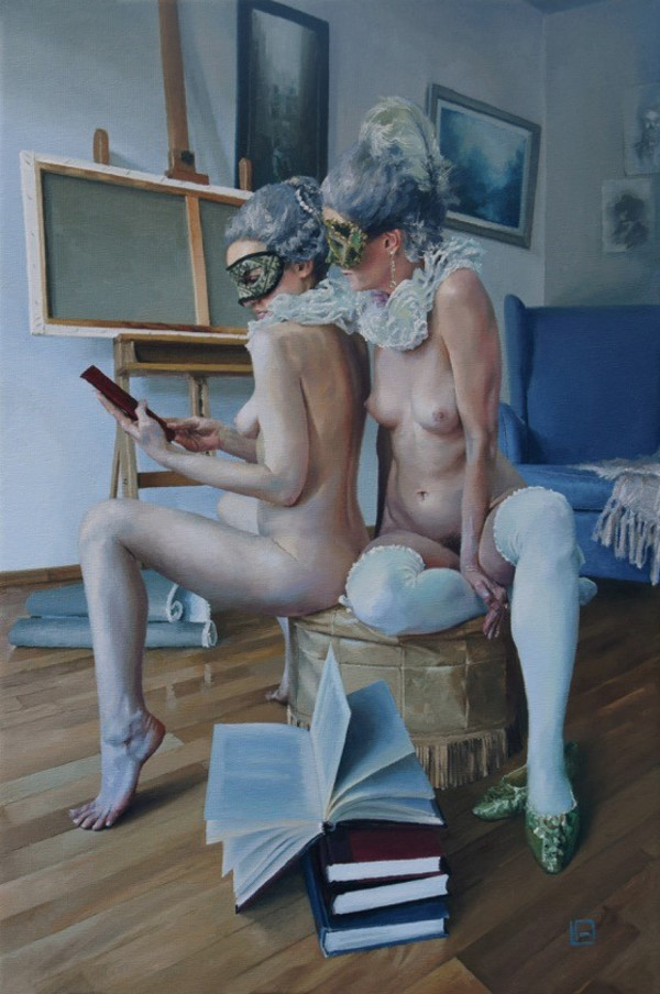 In The Artist's Studio by Linda Delahaye