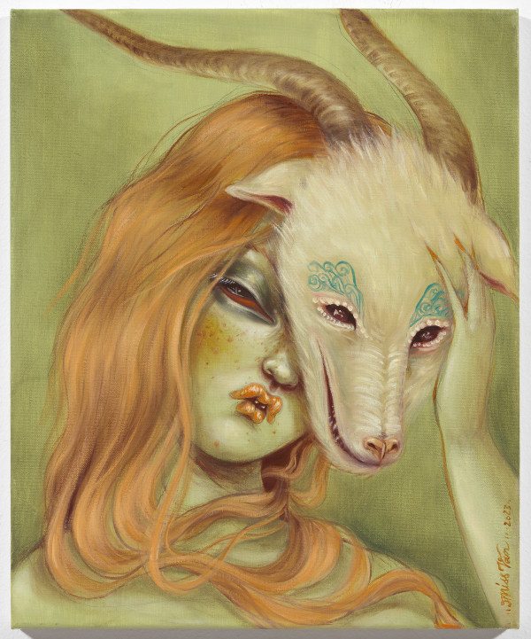 Portrait with Goat Mask by Miss Van