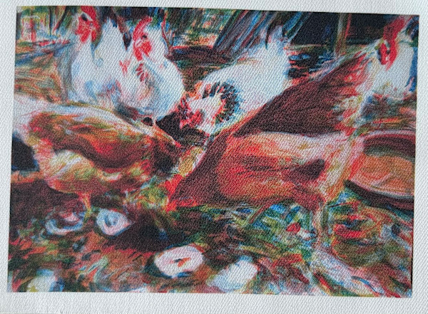 Tissu - Les poules de Max et Auré by Marie Désert