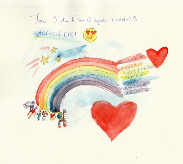 Jour 9 de l’an 0 après Covid - 19  - Arc-en-ciel by Marie Désert