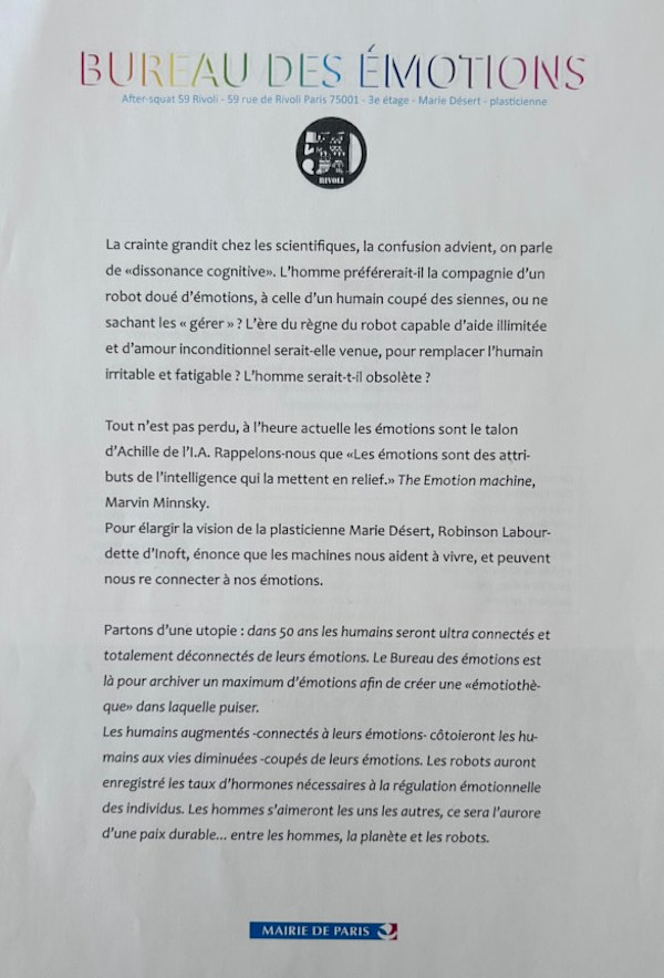 Bureau des émotions by Marie Désert