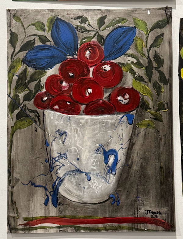 apples in white vase by Jennifer Taylor