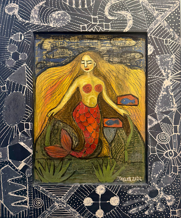 Mermaid with Red Tail by Jennifer Taylor