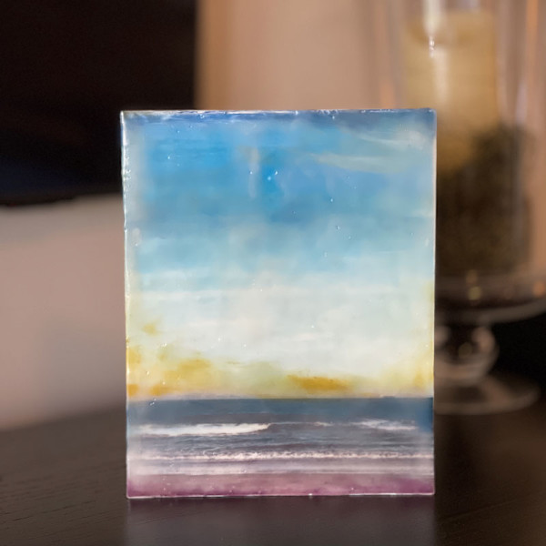 On the Beach (triptic) by Laura Phillips