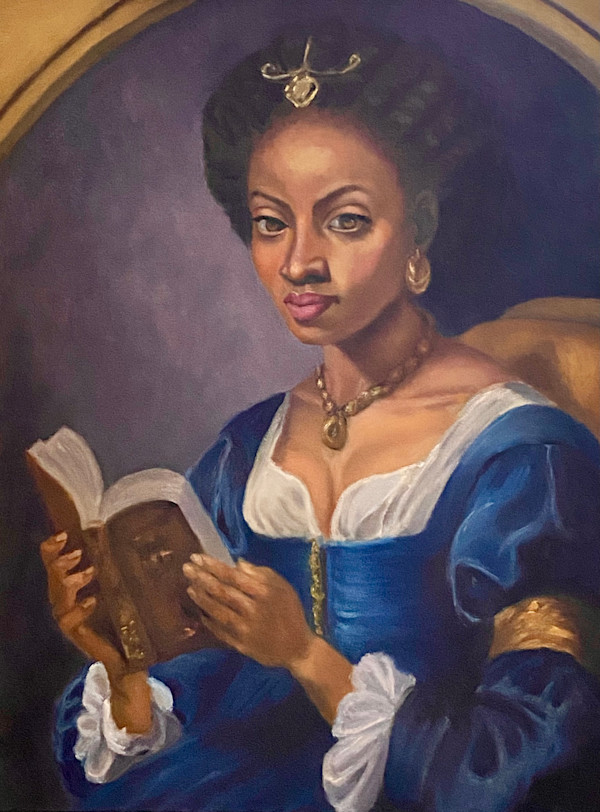 Lady Reader in Blue by Raven Kushner