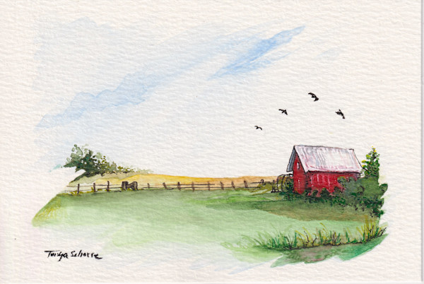 The Pasture with the Barn by Tonya Schorre