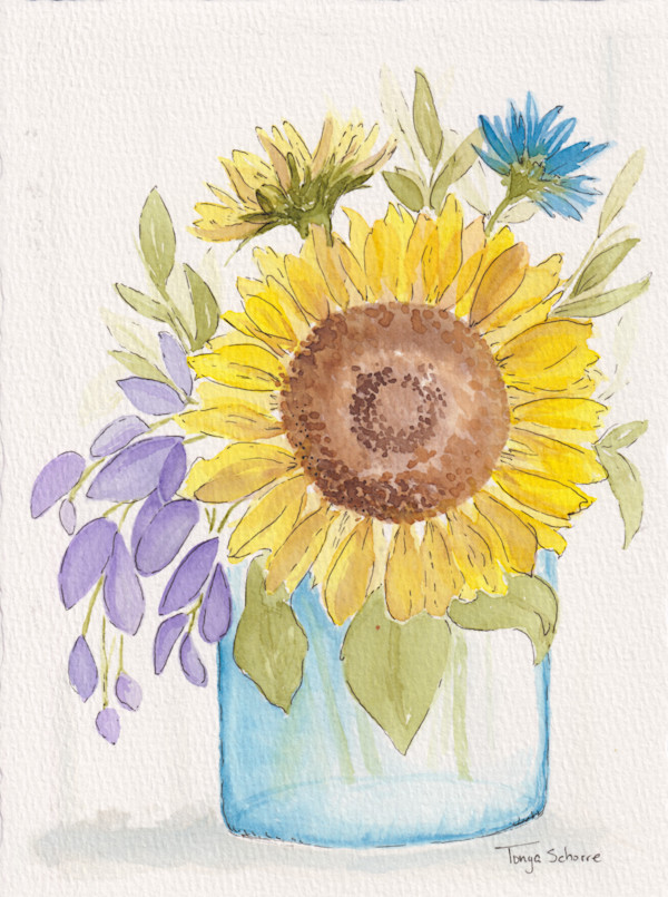Sunflower Still Life by Tonya Schorre
