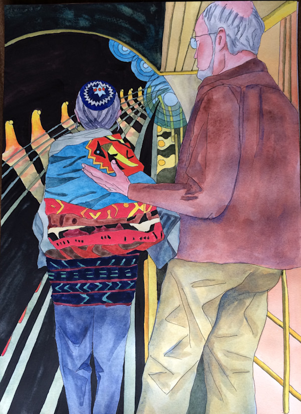 Abraham and Sarah at the High Street Station - Brooklyn, NY by Betsy Horn