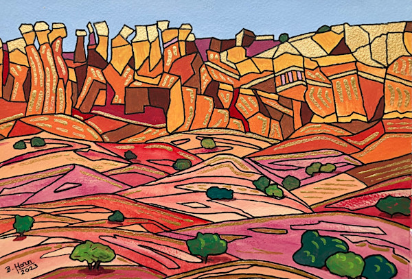 Davis Mountains 3 - Colors Red by Betsy Horn