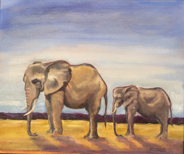 Elephant family (18 x 24") by Carrie Lacey Boerio