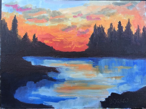 Maine sunrise (9 x 12") by Carrie Lacey Boerio