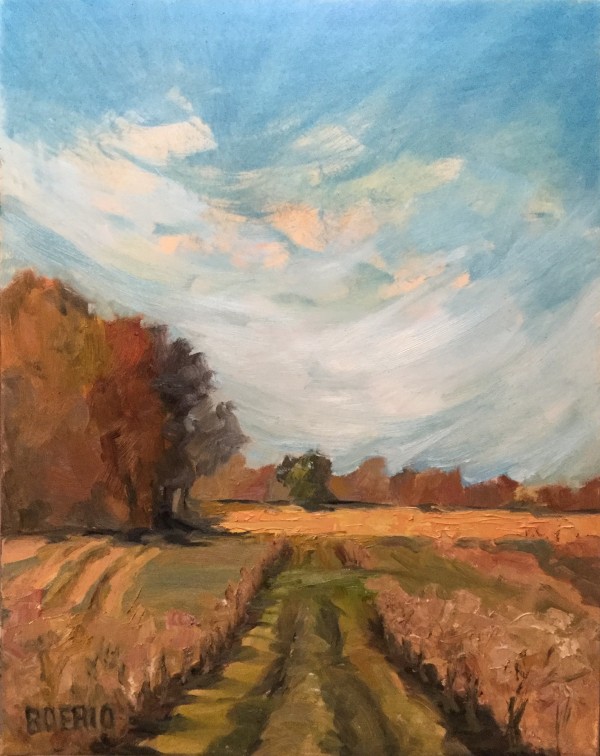 Winter orchard plein air(11 x 14") by Carrie Lacey Boerio