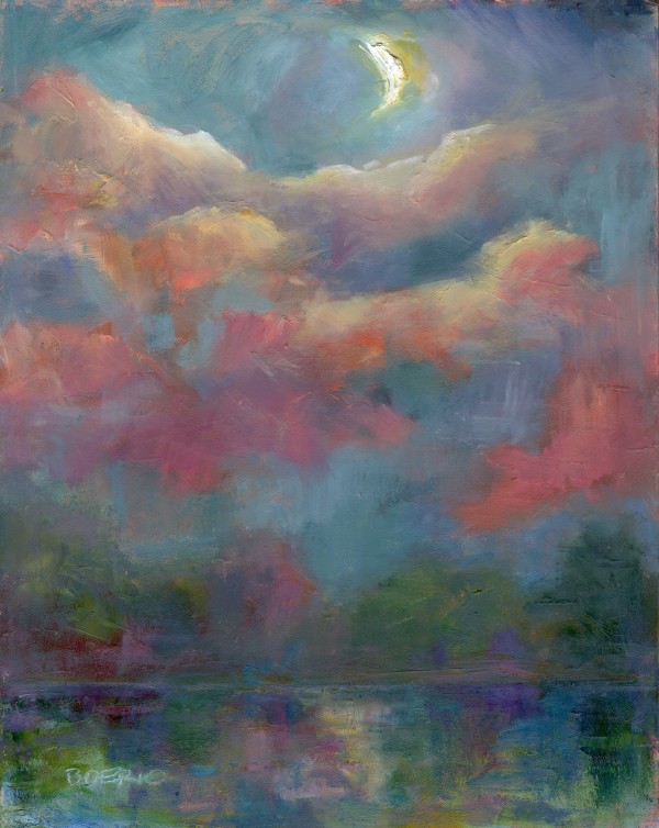 Moonrise Plein Air (11 x 14") by Carrie Lacey Boerio