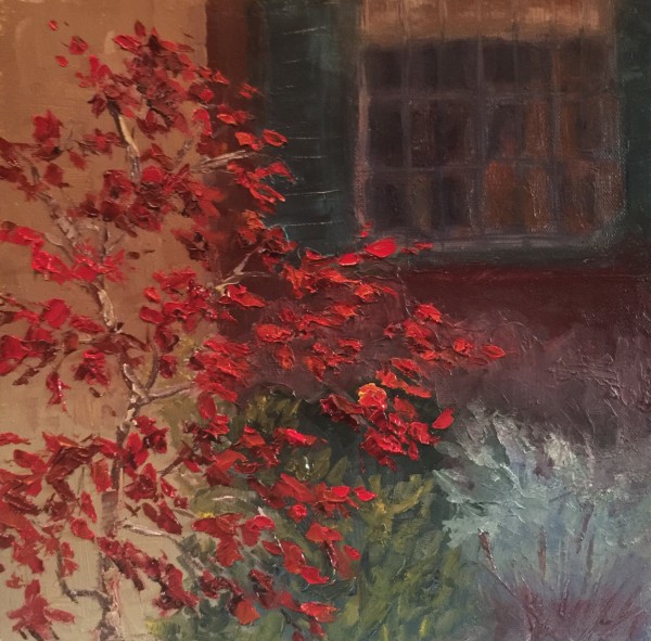 Japanese maple plein air (12 x 12 in) by Carrie Lacey Boerio