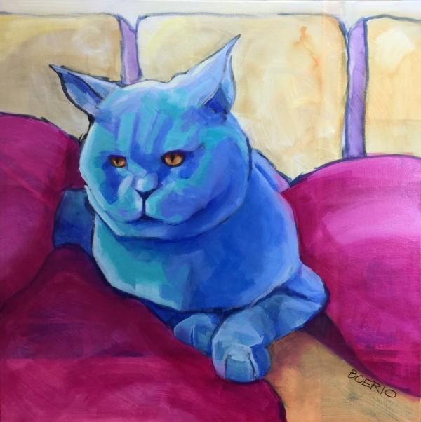 Russian blue (20 x 20") by Carrie Lacey Boerio