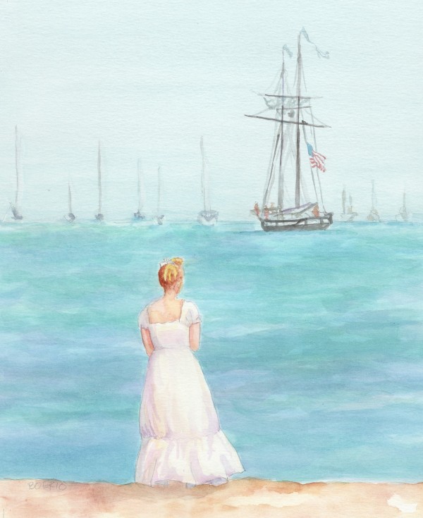 Nantucket Lady in White by Carrie Lacey Boerio