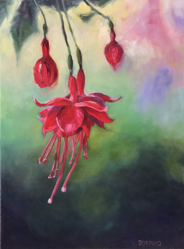 Fuchsia in Red (18 x 24") by Carrie Lacey Boerio