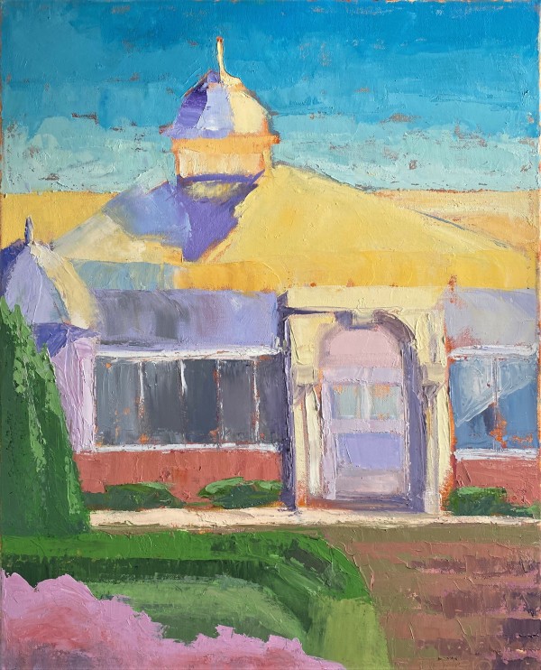Sunlit conservatory, plein air (16 x 20") by Carrie Lacey Boerio