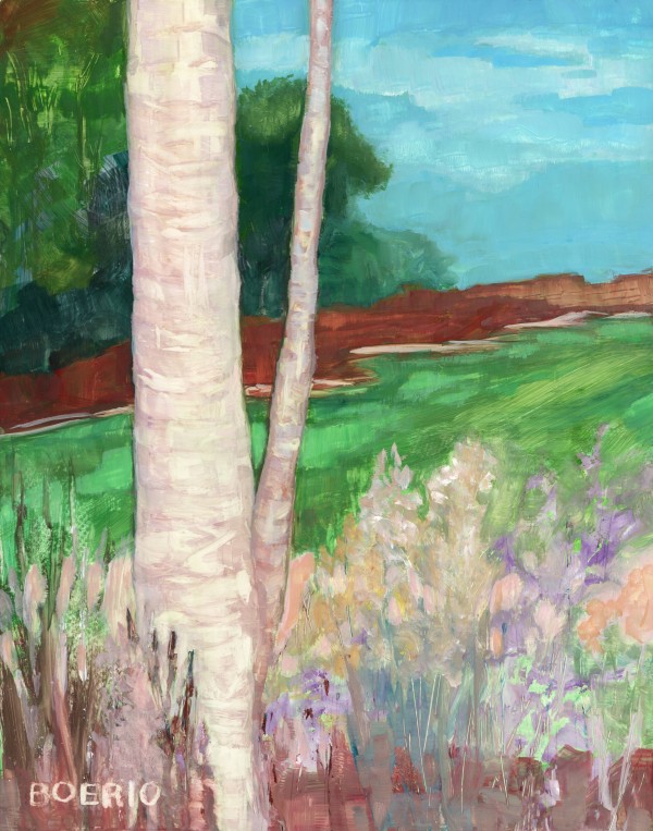 Layered landscape, plein air by Carrie Lacey Boerio