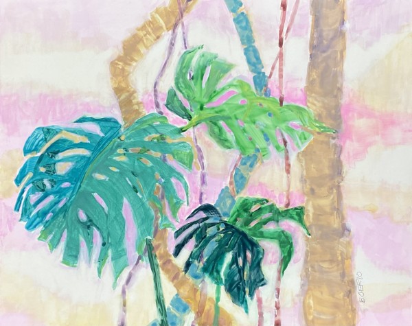 Conservatory Rain Forest, Plein Air (8 x 10 inches) by Carrie Lacey Boerio