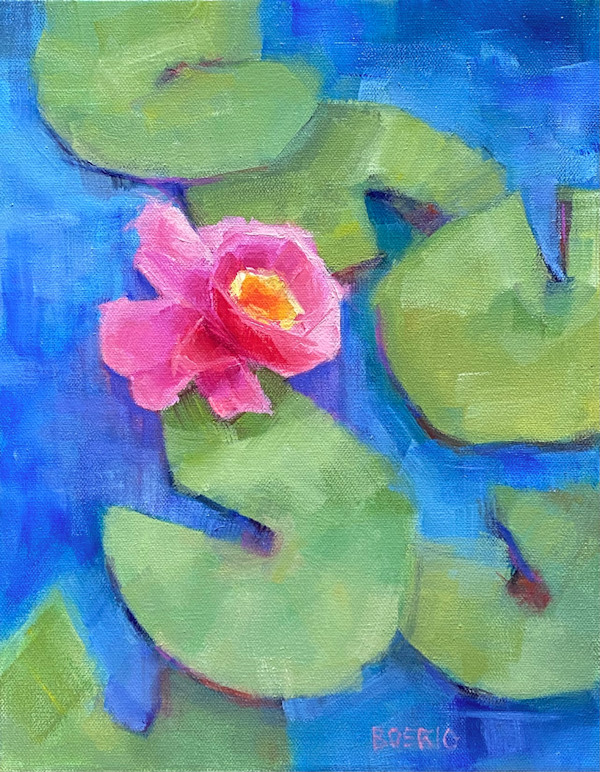 Floating Solo In Pink (framed) by Carrie Lacey Boerio