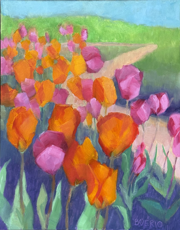 Conservatory Tulips (framed) by Carrie Lacey Boerio, Image 1.