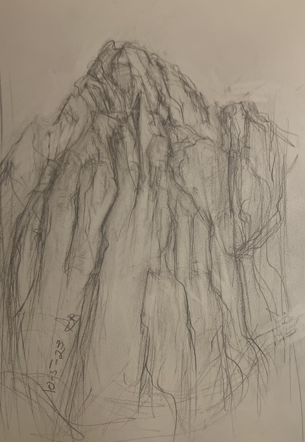Healing mountain sketch series 2023 by Renee brown