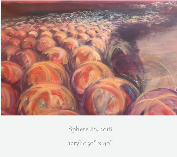 Sphere landscape  acrylic 30x40'', 2015 by Renee brown