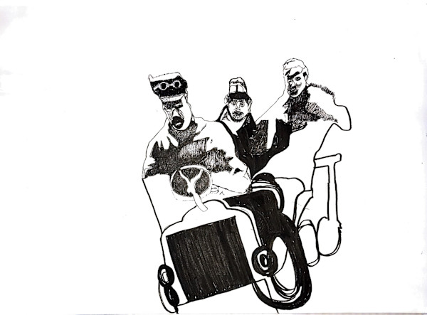 Three Men In A Truck by BFA Quicksand