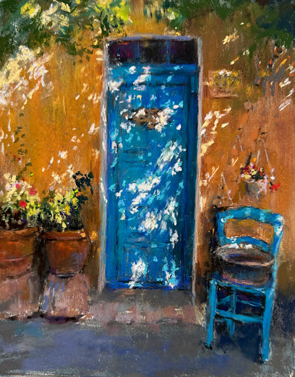 Blue Dappled Door by Susan Kuznitsky